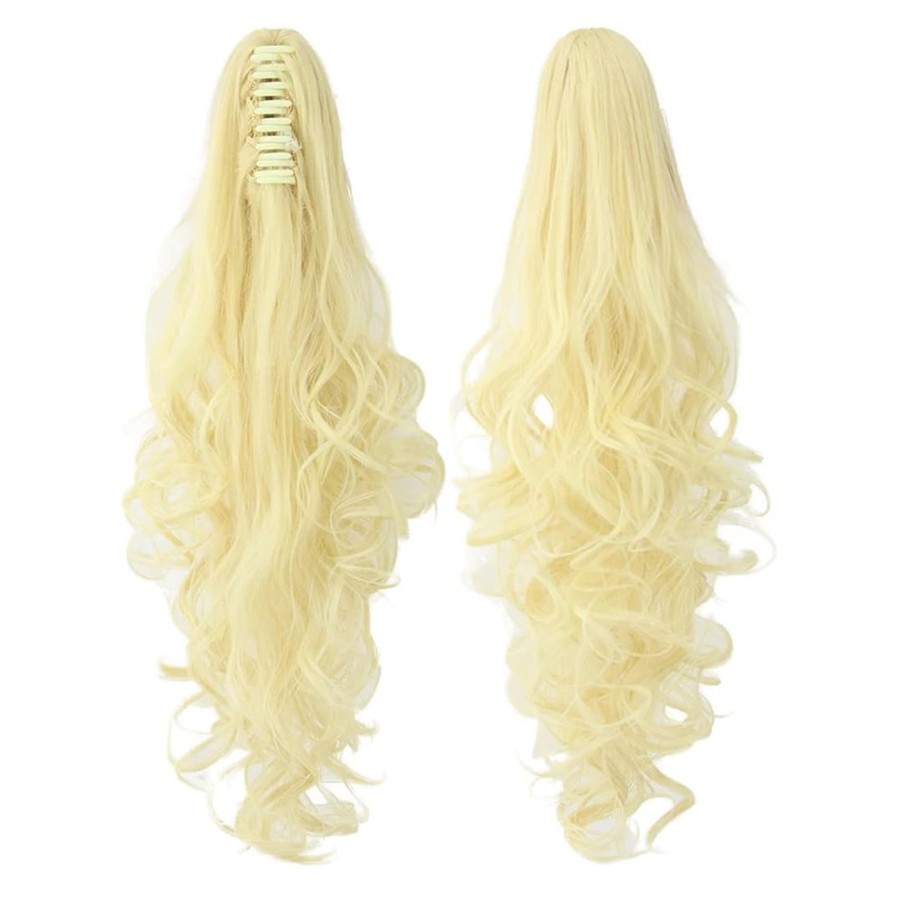180G Thick Long Curly Clip On Hairpiece Extensions Ponytail Tail Synthetic Hair Claw Ponytailtails
