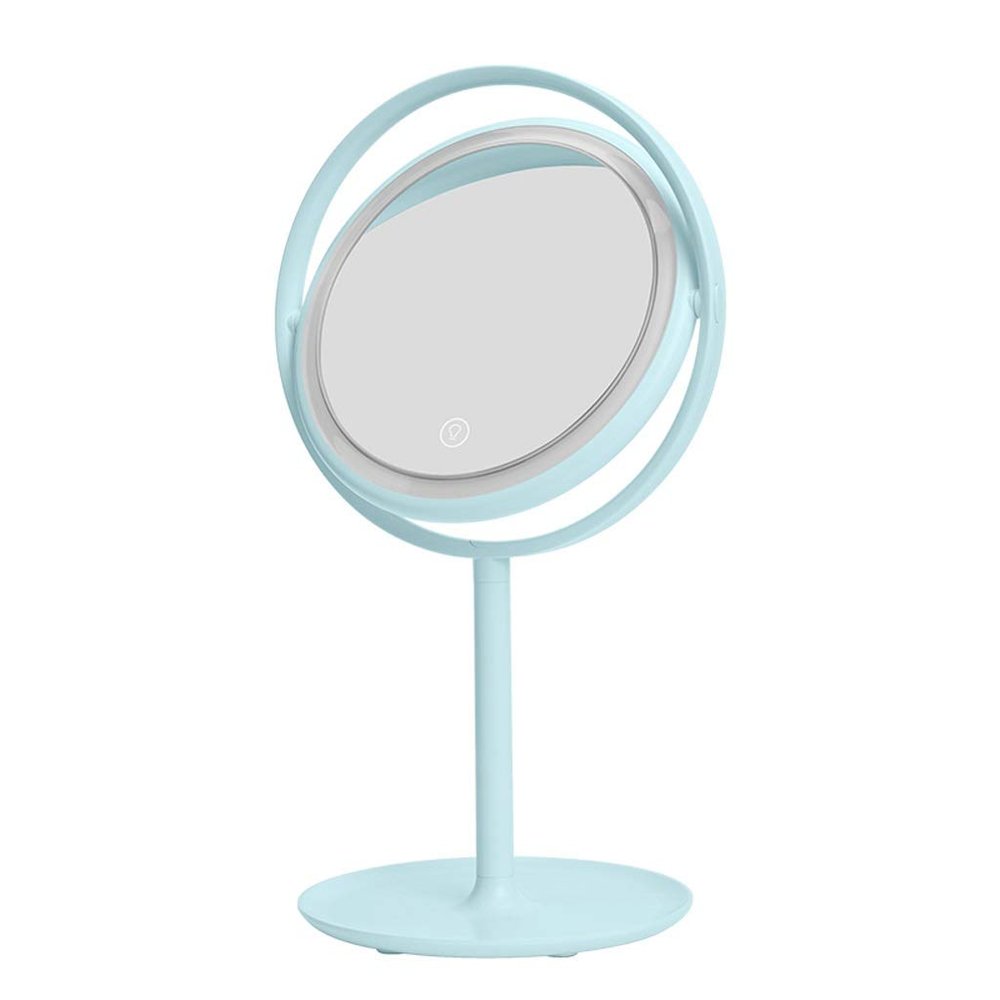 Lighted Makeup Mirror led Vanity Mirror Rechargeable and Cordless Brightness Adjustable (Color : White)