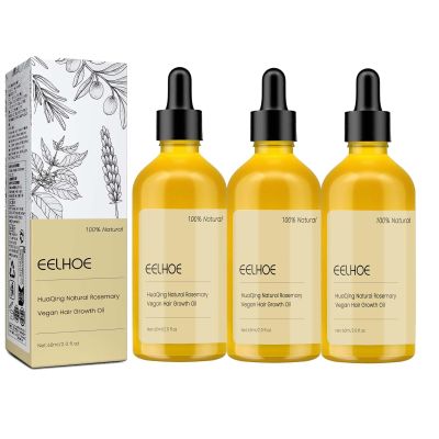 180 ML HuaQing Natural Hair Growth Oil, Eelhoe Hair Growth Organic Rosemary Hair Oil for Damaged Hair.(3 Pcs)