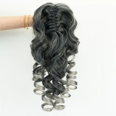 180G Synthetic Hair Claw Ponytailtail Wig Long Blonde Curly Fake Hair Extension Clip Pieces Ponytail Tail For Women