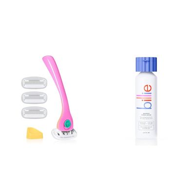 Billie Razors for Women Shave Kit Womens Razor + 4 x 5-Blade Razor Refills + Magnetic Holder Malibu & Whipped Shave Cream - Lavender & Bergamot Scent - 6.5 fl oz