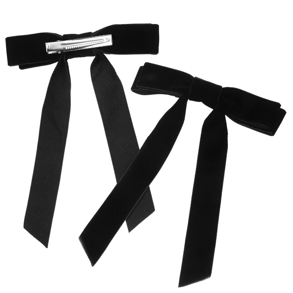 balacoo 2pcs Velvet Hair Bows for Women Stylish Ribbon Clips for Ponytails Buns Braids Secure Fastening Design Comfortable Fashionable Hair Accessories