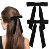 balacoo 2pcs Velvet Hair Bows for Women Stylish Ribbon Clips for Ponytails Buns Braids Secure Fastening Design Comfortable Fashionable Hair Accessories view 2