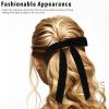 balacoo 2pcs Velvet Hair Bows for Women Stylish Ribbon Clips for Ponytails Buns Braids Secure Fastening Design Comfortable Fashionable Hair Accessories view 3