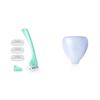 Billie Women's Shave Kit - Razor + 4 x 5-Blade Refills + Magnetic Holder + Travel Case - Minty & Cool Blue view 1
