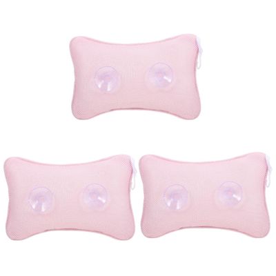 Angoily 3 Pcs Bathtub Suction Cup Headrest with Suction Cup Net 3D