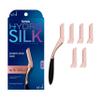Schick Hydro Silk Dermaplaning Wand for Face with 6 Refill Blades | Dermaplane Peach Fuzz Remover & Touch-Up Exfoliating Dermaplaning Tool, Face & Eyebrow Razor with Precision Cover view 2