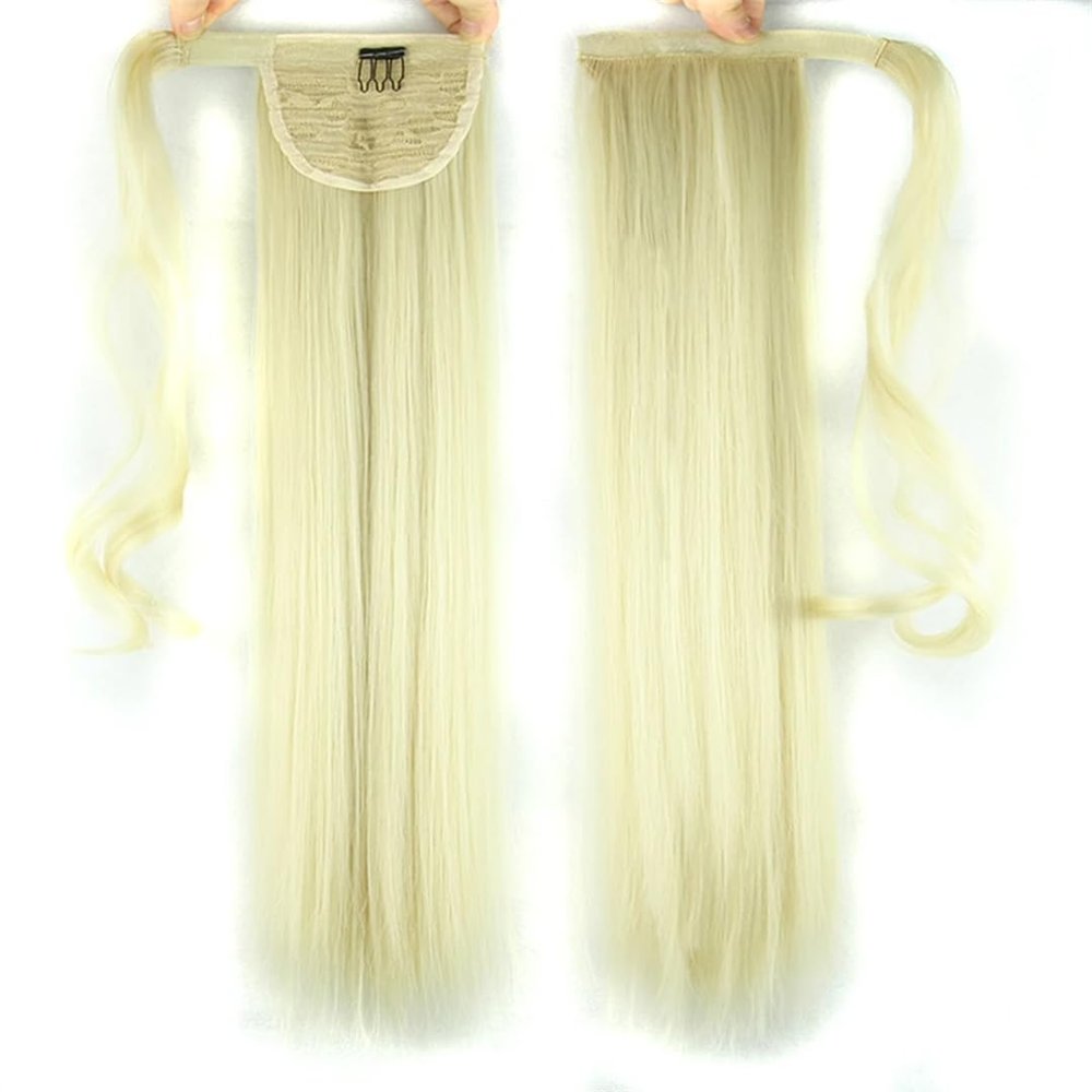 Long Straight Synthetic Hair Clips Ponytailtails Hair Drawstring Wrap Ponytailtail Ponytail Tail Hair Extensions Hair Pieces
