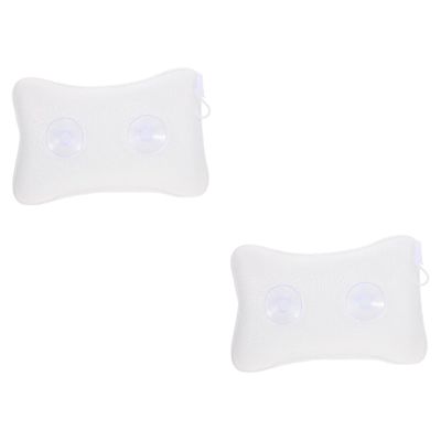 Angoily 2 Pcs Bathtub Suction Cup Headrest 3D Inflatable Net