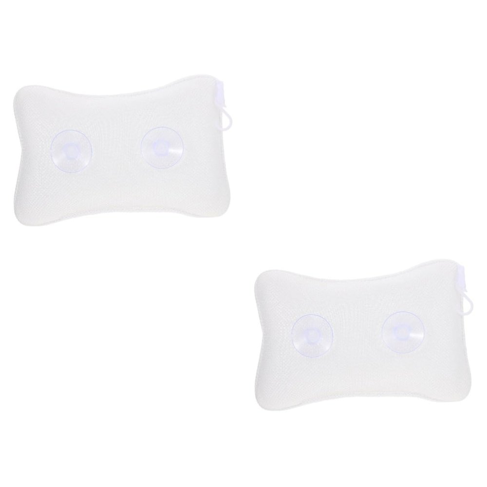 Angoily 2 Pcs Bathtub Suction Cup Headrest 3D Inflatable Net