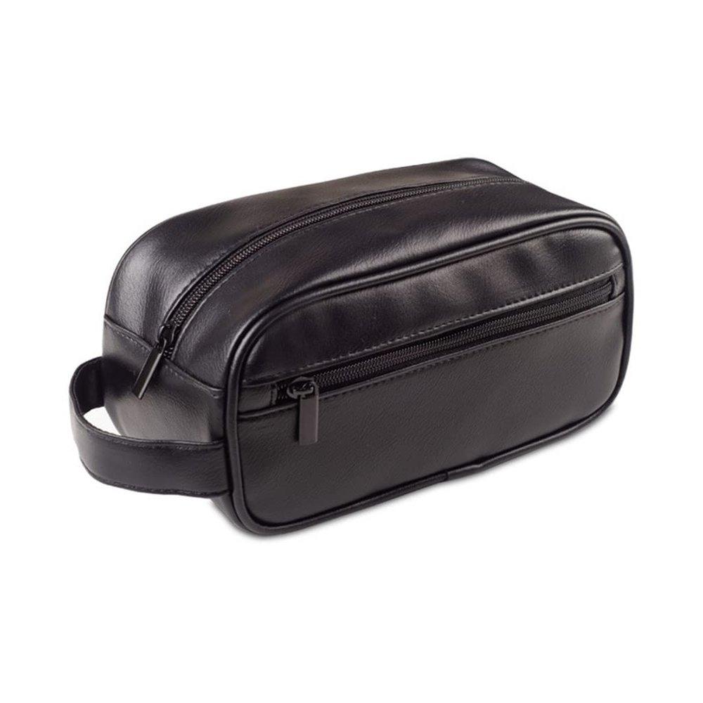 RomildaYuan Men's PU Travel Toiletry Bag: Sleek Business-Ready Makeup and Storage Companion