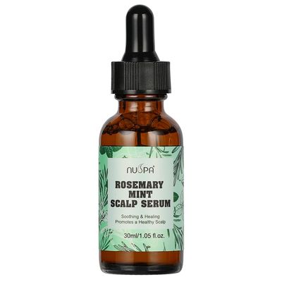 NUSPA Natural Rosemary Mint Hair Serum Grow Long Scalp Moisturizer Infused with BIOTIN Zero Fragrance Reduce Hair Loss for Hair Regrowth,Daily Dry Scalp Treatment