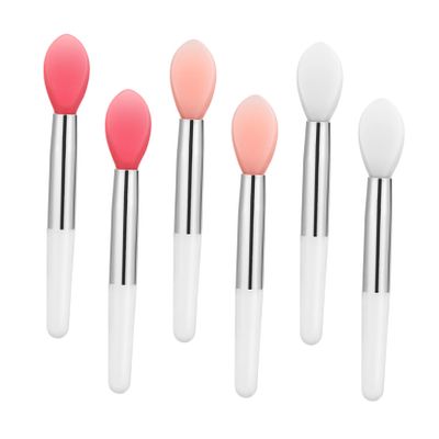 Homoyoyo 6pcs Silicone Lip Brush for Easy Lipstick Application Portable Makeup Tools and Multiple Colors for Lip Gloss