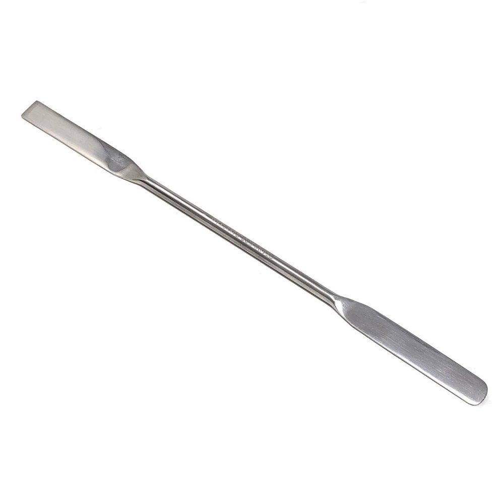 A2Z - Makeup Spatula Tool - Professional Beauty Stainless Steel Cosmetics Mixer Long Metal Spatula Depotting, Scraping, Mixing Makeup & Skincare Tools - For Makeup Artists (SQUARE & ROUND)