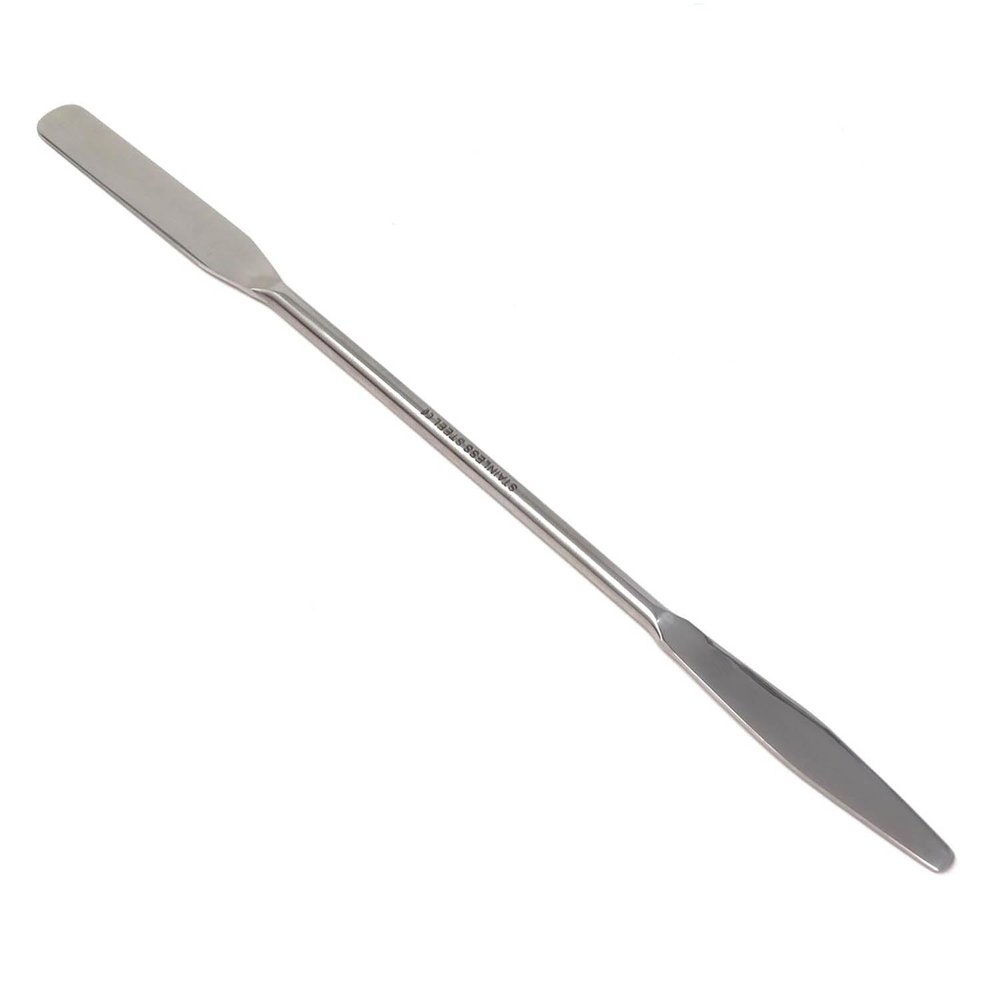 A2Z - Makeup Spatula Tool - Professional Beauty Stainless Steel Cosmetics Mixer Long Metal Spatula Depotting, Scraping, Mixing Makeup & Skincare Tools - For Makeup Artists (TEPERED & ROUND)