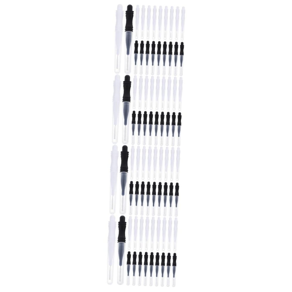 Housoutil 240 Pcs Eyebrow Brush Tiny Eyebrow Lamination Brush Brow Brush Tool Micro Eyebrow Lamination Brush Brow Lamination Brush with Caps Eyebrow Lamination Supplies Chemical Fiber