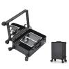 Makeup Train Case Aluminum Cosmetic Case Beauty Trolley Professional Makeup Travel Case, Cosmetics Rolling Train Organizer with Wheels, Large Capacity Organizer Suitcase for Beauticians (Size : B) view 1