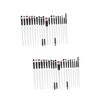 Angoily 40pcs Portable Eyeshadow and Eyeliner Brush Set Plastic Handle for Eye Makeup for Daily Use and Beginners White and Black view 1