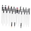 Angoily 40pcs Portable Eyeshadow and Eyeliner Brush Set Plastic Handle for Eye Makeup for Daily Use and Beginners White and Black view 2