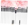 Angoily 40pcs Portable Eyeshadow and Eyeliner Brush Set Plastic Handle for Eye Makeup for Daily Use and Beginners White and Black view 3