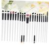 Angoily 40pcs Portable Eyeshadow and Eyeliner Brush Set Plastic Handle for Eye Makeup for Daily Use and Beginners White and Black view 4