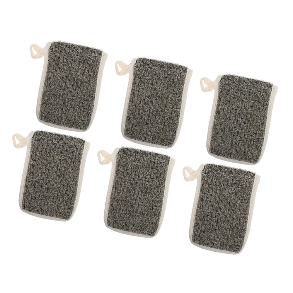 Angoily Bar Soap Mesh Bag Set 6pcs Linen Soap Saver Pouches Hanging Rope for Bath