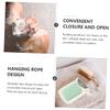 Angoily Bar Soap Mesh Bag Set 6pcs Linen Soap Saver Pouches Hanging Rope for Bath view 4