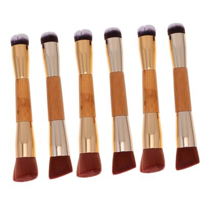 Ipetboom 6pcs Double Ended Makeup Brush Versatile Blending Buffing Tool for Foundation Blush Lightweight Design Handle Go Application
