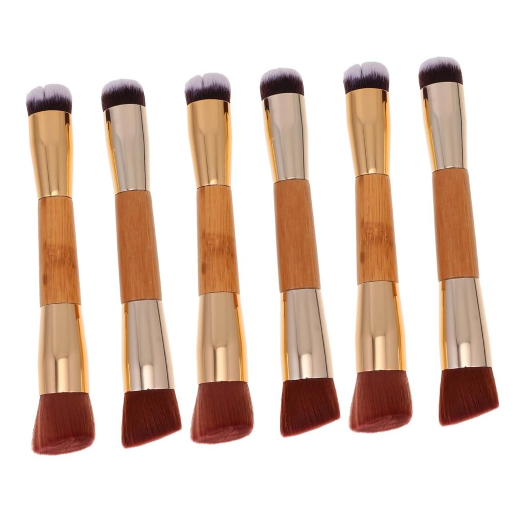 Ipetboom 6pcs Double Ended Makeup Brush Versatile Blending Buffing Tool for Foundation Blush Lightweight Design Handle Go Application