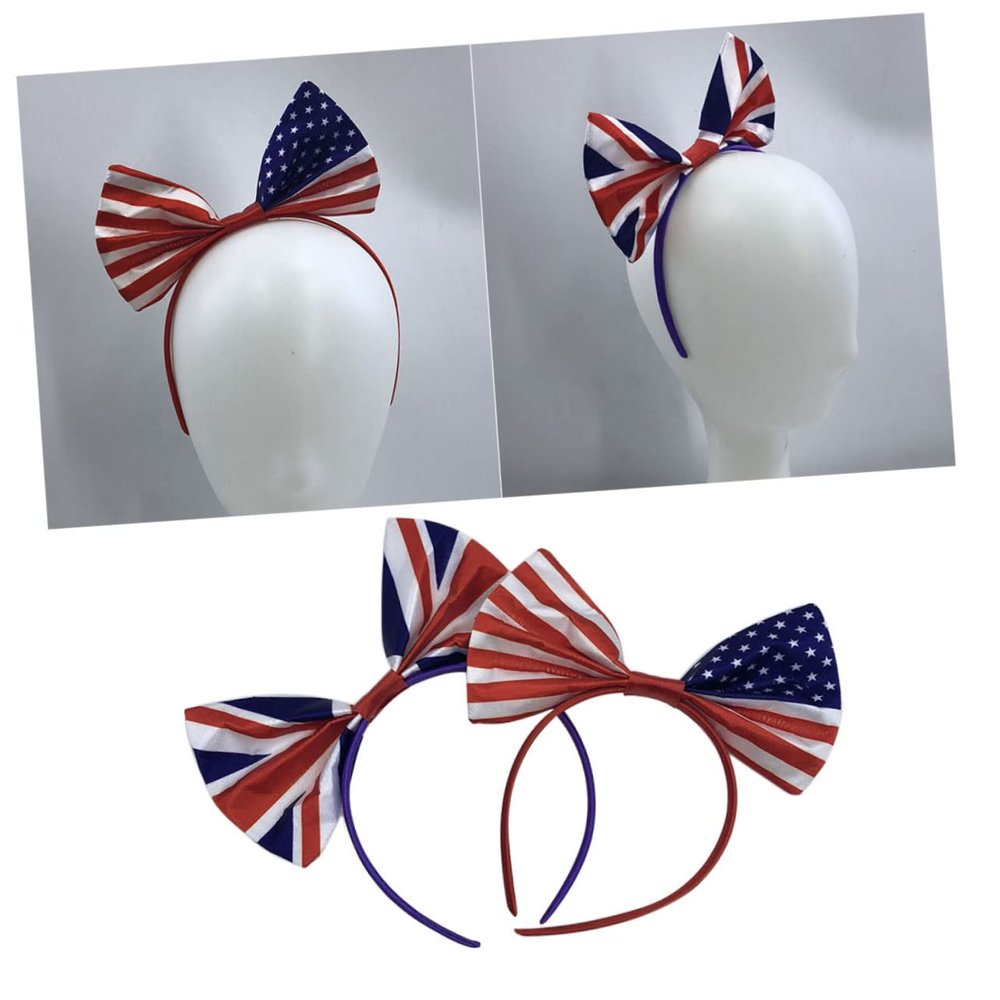 Beaupretty Bowknot Hair Loop Hair Clasp Women Headband Bow for Independence Day Decor