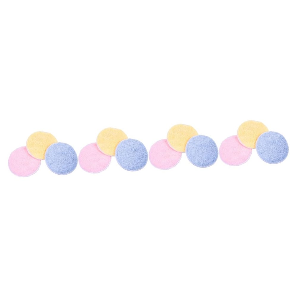Balacoo 12 Pcs Round Cleansing Pads Exfoliating Sponge Cosmetics Puff Makeup Remover Cloth Facial Cleansing Rounds Makeup Pads Compact Puff Puffs Fiber Woman Accessories Washable, 11.5x11.5cm