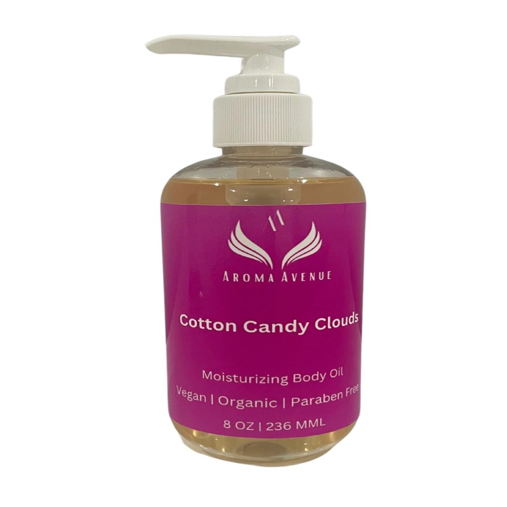 Aroma Avenue Cotton Candy Clouds 8 OZ Body Oil Inspired By Cloud Sweet Hydrating Body Oil 8 Oz Moisturizing Bath Oil