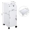 Hair Salon Trolley Cart with Wheels - Rolling Storage Cart with Drawers - Mobile Makeup Case - Lockable Hairdressing Tools Organizer - 3 Hair Dryer Holders, 4 Drawers, Side Tray, and 2 Keys - White view 2