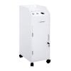 Hair Salon Trolley Cart with Wheels - Rolling Storage Cart with Drawers - Mobile Makeup Case - Lockable Hairdressing Tools Organizer - 3 Hair Dryer Holders, 4 Drawers, Side Tray, and 2 Keys - White view 3