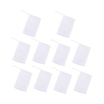 Balacoo 10pcs Handmade Soap Net Makeup Nylon Makeup Shower Foaming Nets Facial Foaming Net Exfoliating Cleansing Foaming Nets Lip Gloss White Earth Tones, 16X9cm