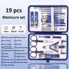 19 Pcs/Set Stainless Steel Nail Clippers Set Manicure Kits Scissors Makeup Beauty Tool Nail Cutter Set Personal Care view 4