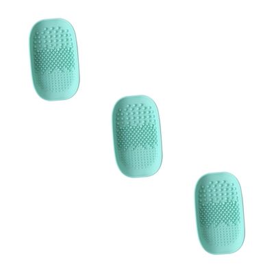 Mipcase 3pcs Makeup Brush Cleaning Pad Handheld Scrubber Dish for Cleaning Light Green Makeup Cleaner for Women