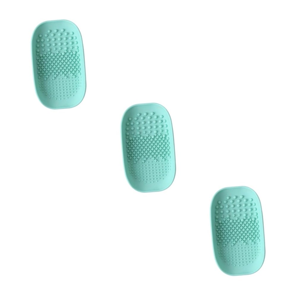 Mipcase 3pcs Makeup Brush Cleaning Pad Handheld Scrubber Dish for Cleaning Light Green Makeup Cleaner for Women