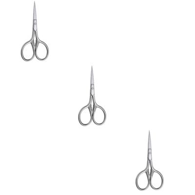 Angoily 3pcs Stainless Steel Beard Trimming Scissors for Men Precision Shears Silver for Facial Hair Grooming