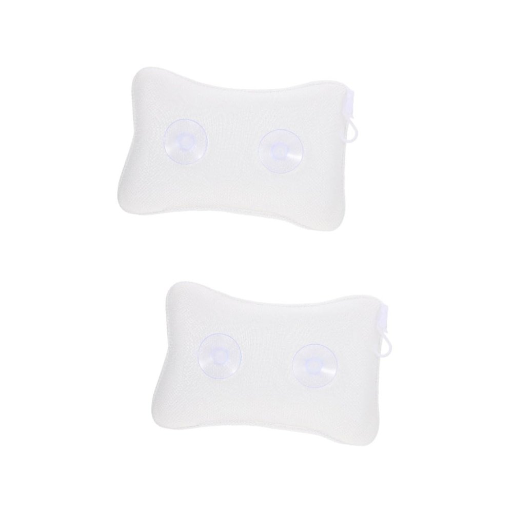 Angoily 2pcs Comfortable Mesh Bath Tub Pillow Cups for Relaxation Quick Drying Ergonomic Design for Neck and Back Support Any Bathtub Spa
