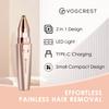 VG VOGCREST Eyebrow & Facial Trimmer: 2 in1 Rechargeable Facial Hair Removal & Eyebrow Shaver - Body Razor with Built-in LED Light (Rose Gold) view 2