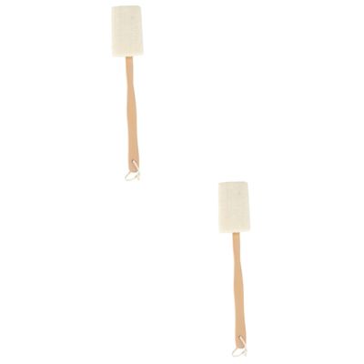 Angoily 2pcs Natural Loofah Exfoliating Brush Body Shower Brush for Cleaning Dry Brushing