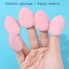 10pcs Elastic Finger Makeup Sponge, Soft Beauty Makeup Blender Puff Mini Triangle Makeup Puff for Home and Travel Makeup view 3
