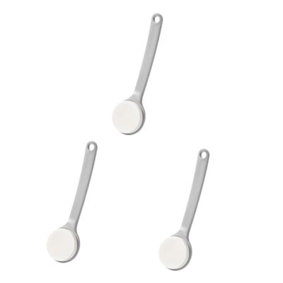 Angoily 3pcs Handle Bath Brush Exfoliating Sponge for Shower Body Care Convenient Storage for Softening Skin Grey