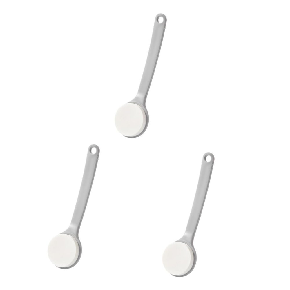 Angoily 3pcs Handle Bath Brush Exfoliating Sponge for Shower Body Care Convenient Storage for Softening Skin Grey