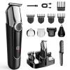 7d24hcare Beard Trimmer for Men - 5 in 1 Kit Electric Razor, Nose Hair Trimmer with LED Display, Cordless Mustache Body Face Grooming Kit, Waterproof Rechargeable Beard Shaver view 1