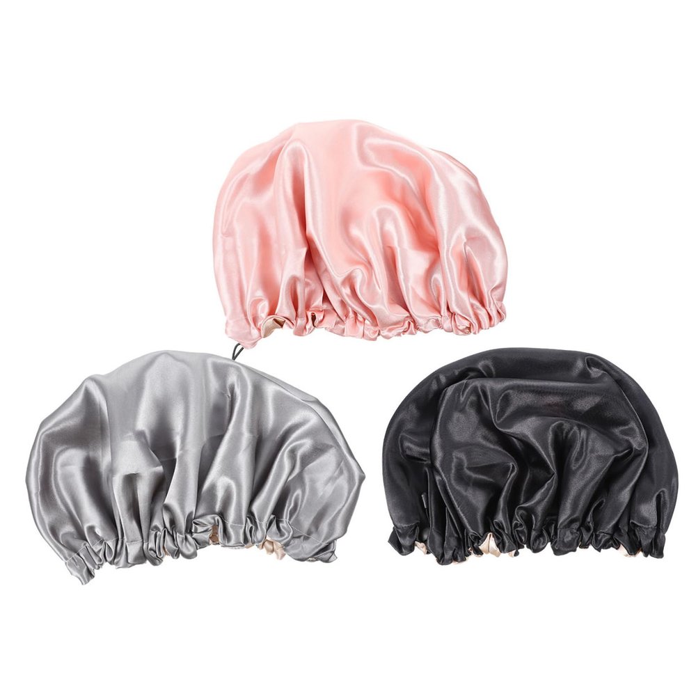 Angoily 9pcs Adjustable Hair Bonnet Soft Satin Shower Visor Hair Collector for Shower Women Loss Cap