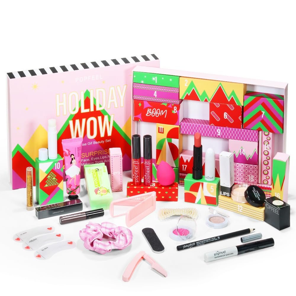 Advent Calendar - Christmas Beauty Cosmetic Countdown Calendar - Luxury Skincare Advent Calendar - Women'S Beauty Cosmetic Advent Calendar - Christmas Makeup Gift For Women And Girls