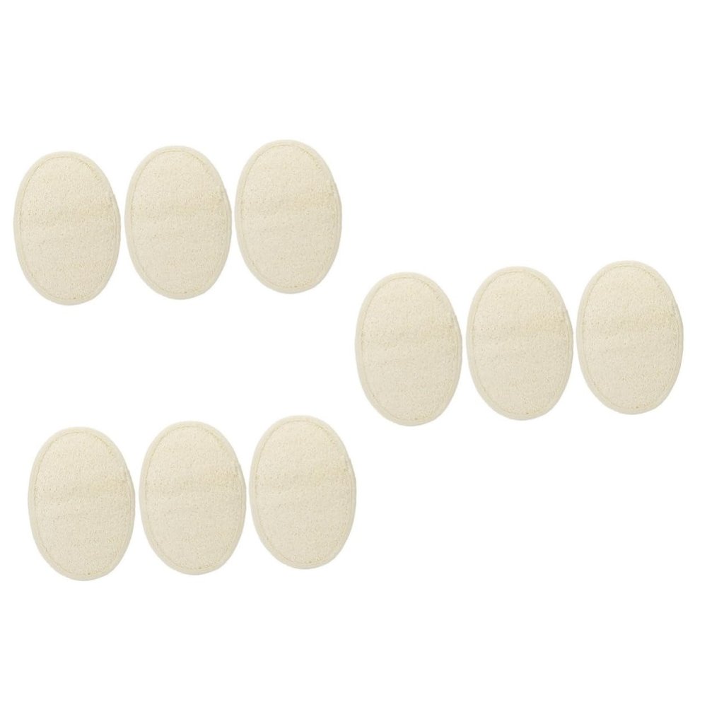 Angoily 9pcs Exfoliating Loofah Pads for Deep Cleansing Plant Body Scrubber Towels for Smooth Skin Portable Bath Sponge for Men and Women and Gentle Exfoliation