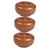 Angoily 3pcs Wooden Shaving Bowl Lid Men Shaving Soap and Cream Bowl for Barbershop and Home Use Practical Design for Easy Storage and Use view 1